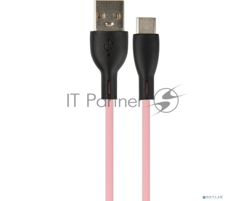 Кабель USB A вилка - C вилка, PERFEO 2.4A, розовый, силикон, длина 1 м., SILICON (U4715) Кабель USB A вилка - C вилка, PERFEO 2.4A, розовый, силикон, длина 1 м., SILICON (U4715)