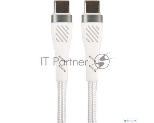 Кабель PERFEO USB C вилка - C вилка, 60W, белый, длина 1 м., POWER (C1104) Кабель PERFEO USB C вилка - C вилка, 60W, белый, длина 1 м., POWER (C1104)