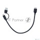 Кабель соединительный Telecom TUS714-0.3M 2-in-1 USBA+C to USB3.0 MicroBM 5Gbps, 0.3m