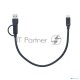 Кабель соединительный Telecom TUS716-0.3M 2-in-1 USB-A/C to Type C,10Gbps, 0.3m