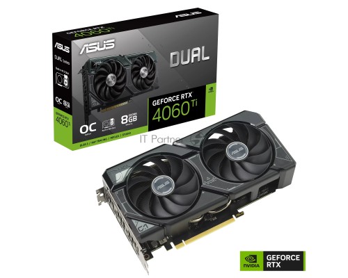 Видеокарта ASUS DUAL-RTX4060TI-O8G-SSD GeForce RTX4060TI 8Gb 128bit GDDR6 2565/18000 HDMIx1 DPx3 HDCP Ret
