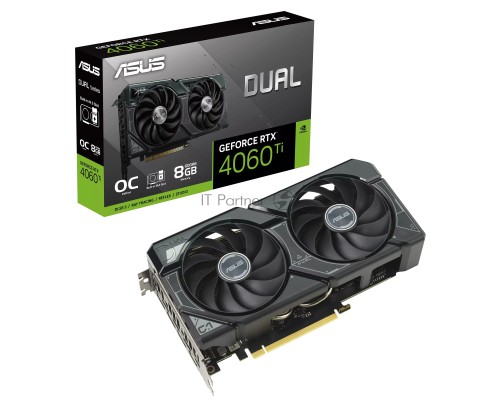 Видеокарта ASUS DUAL-RTX4060TI-O8G-SSD GeForce RTX4060TI 8Gb 128bit GDDR6 2565/18000 HDMIx1 DPx3 HDCP Ret