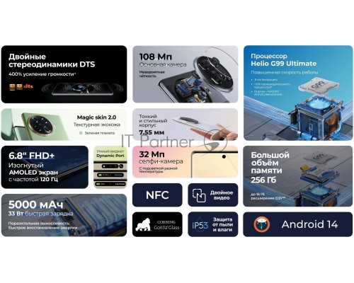 Смартфон Tecno SPARK 20 Pro+, 8/256Gb, черный