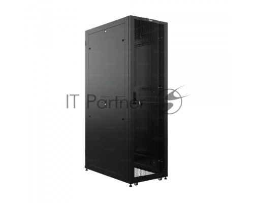 Шкаф напольный серверный NTSS ПРОЦОД DS 42U 800х1070мм, двойные боковые стенки,панель потолка с щеточными вводами, двери перфорированная и перфорированнаядвухстворчатая, без панели пола, регулируемые опоры, ролики, черный RAL 9005
