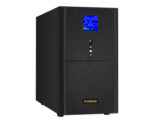 ИБП (инвертор, синус, для котла) ExeGate SineTower SZ-5000.LCD.AVR.2SH.1C13.T.RJ.USB <5000VA/4000W, чистая синусоида, LCD дисплей, AVR, 2*Schuko+1*C13+клеммы, RJ45/11, USB, линейно-интерактивный, внешняя батарея 48В до 200Ач, Black>