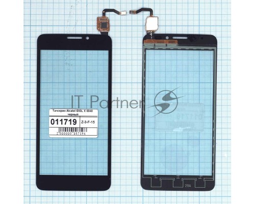 Сенсорное стекло (тачскрин) для Alcatel Idol X 6040D черное