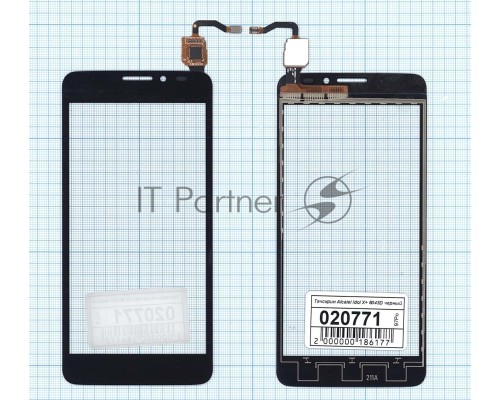 Сенсорное стекло (тачскрин) для Alcatel One Touch Idol X+ 6043D черное