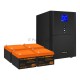 Комплект ИБП EX295990RUS + батарея 26Aч EX285663RUS 4шт (инвертор, синус, для котла) ExeGate SineTower SZ-3000.LCD.AVR.3SH.1C13.RJ.USB <3000VA/2400W, чистый синусоида, LCD дисплей, AVR, 3*Schuko+1*C13, RJ45/11, USB, линейно-интерактивный, Black> + батаре