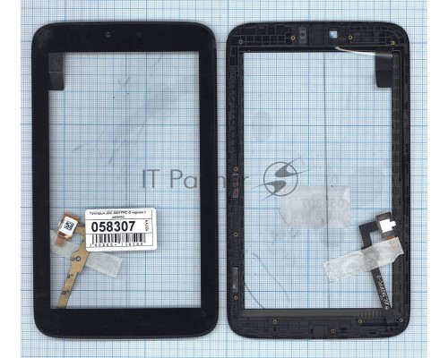 Сенсорное стекло (тачскрин) для Alcatel Pop 7S JDC.3931FPC-D черное c рамкой