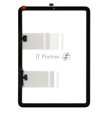 Сенсорное стекло (тачскрин) для Apple iPad Air 10.9 2020 (A2324, A2072, A2316) черное OEM