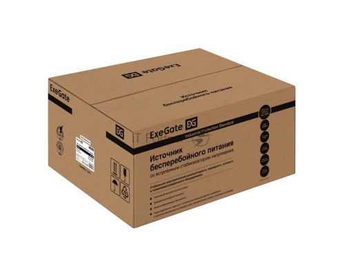 Комплект ИБП EX296004RUS + батарея 33Aч EX282974RUS 4шт (инвертор, синус, для котла, настенный) ExeGate FineSine SX-5000.LCD.AVR.2SH.T <5000VA/3500W, чистая синусоида, цветной LCD-дисплей, AVR, 2*Schuko+клеммы, линейно-интерактивный, крепление настенное,