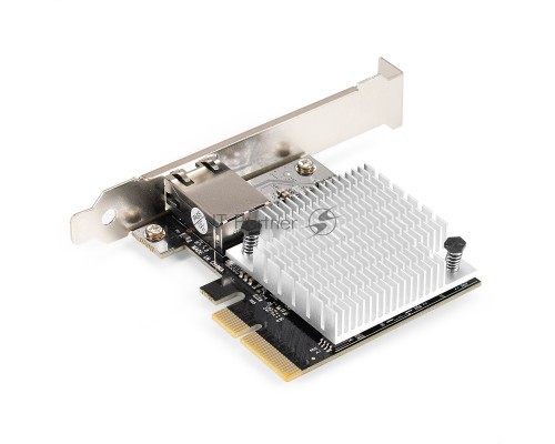 Сетевой адаптер ExeGate EXE-107S (PCI-E x4 v3.0, 1xRJ45, UTP 100Mbps/1000Mbps/2.5Gbps/10Gbps Marvell AQC107S)