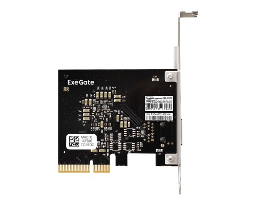 Сетевой адаптер ExeGate EXE-107S (PCI-E x4 v3.0, 1xRJ45, UTP 100Mbps/1000Mbps/2.5Gbps/10Gbps Marvell AQC107S)