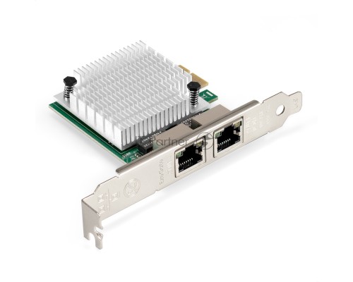 Сетевой адаптер ExeGate EXE-562 (PCI-E x1 v2.0, 2xRJ45, UTP 10/100/1000Mbps, Realtek Chipset RTL8111F)