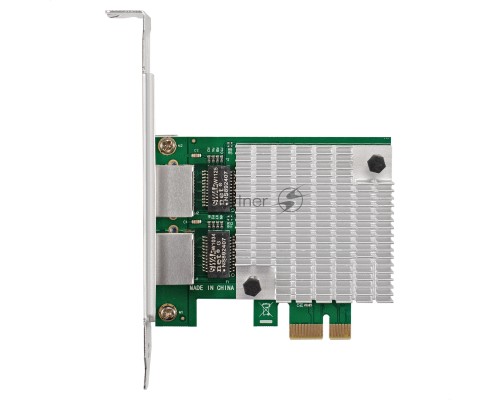 Сетевой адаптер ExeGate EXE-562 (PCI-E x1 v2.0, 2xRJ45, UTP 10/100/1000Mbps, Realtek Chipset RTL8111F)