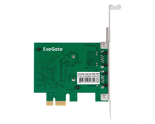Сетевой адаптер ExeGate EXE-562 (PCI-E x1 v2.0, 2xRJ45, UTP 10/100/1000Mbps, Realtek Chipset RTL8111F)