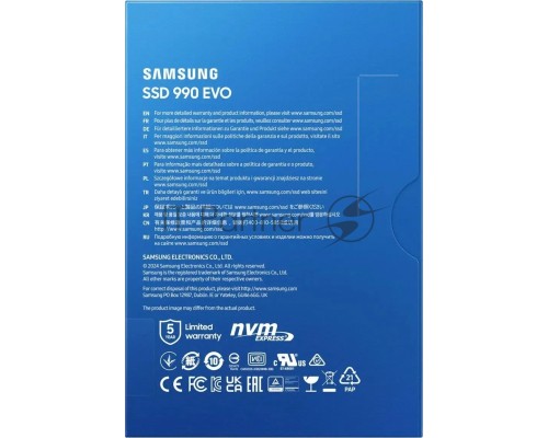 Накопитель SSD Samsung 990 EVO 2TB  M.2 MZ-V9E2T0BW NVMe 2.0, PCIe 4.0 x4, V-NAND TLC
