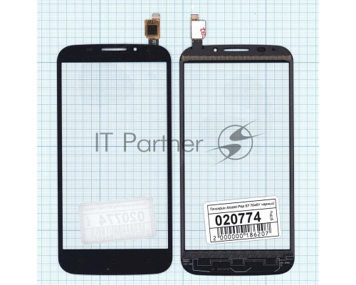 Сенсорное стекло (тачскрин) для Alcatel Pop S7 7045Y, черное
