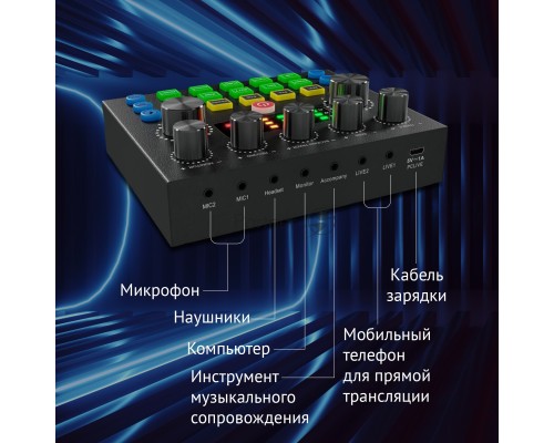 Микрофон проводной Оклик SM-600G 2.5м черный