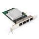 Сетевой адаптер ExeGate EXE-564 (PCI-E x1 v2.0, 4xRJ45, UTP 10/100/1000Mbps, Realtek Chipset RTL8111H+ASM1184e)