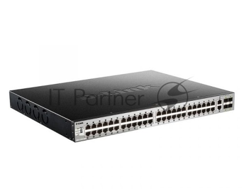Коммутатор D-Link DGS-3130-54PS/B2A, PROJ L2+ Managed Switch with 48 10/100/1000Base-T ports and 2 10GBase-T ports and 4 10GBase-X SFP+ ports (48 PoE ports 802.3af/802.3at (30 W), PoE Budget 370W, PoE Budget wit