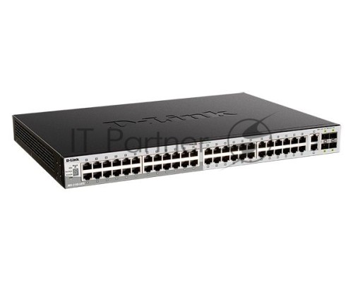 Коммутатор D-Link DGS-3130-54PS/B2A, PROJ L2+ Managed Switch with 48 10/100/1000Base-T ports and 2 10GBase-T ports and 4 10GBase-X SFP+ ports (48 PoE ports 802.3af/802.3at (30 W), PoE Budget 370W, PoE Budget wit