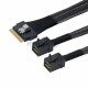 Кабель LR-Link SlimSAS x8 to 2 x miniSAS HD (SFF-8654 x8 - 2 x SFF-8643) Cable, 800mm