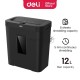 Уничтожитель бумаги (шредер) Deli ET022, Черный, Р-4, 4х40, 8 Листов, 12л. 