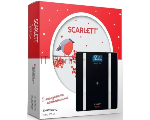 Напольные весы Scarlett SC-BS33ED112, до 180кг, черный