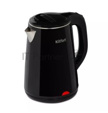 Чайник электрический Kitfort КТ-6160 1.8л. 2200Вт черный корпус: металл/пластик