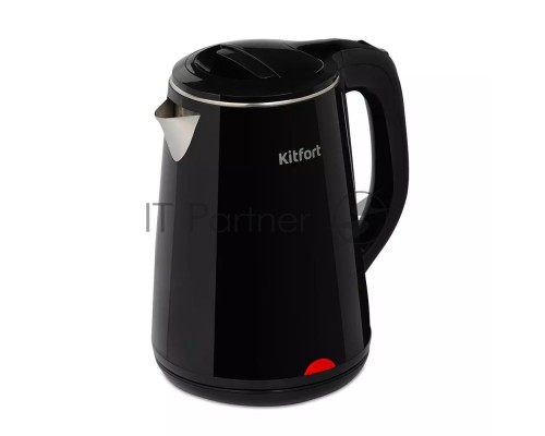 Чайник электрический Kitfort КТ-6160 1.8л. 2200Вт черный корпус: металл/пластик