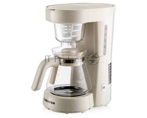 Кофеварка капельная BRAYER BR1123YE бежевый, исп. кофе - молотый, 0.75 л, 700 Вт.