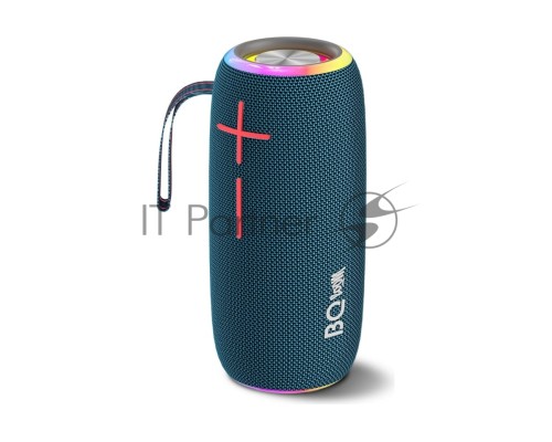 Портативная Bluetooth-колонка BQ PBS4004 Blue. Мощность RMS: 20 Вт/Емкость батареи: 3000 мАч/ 2 динамика/ TWS/AUX/Версия Bluetooth 5.3/Внешный аккумулятор/FM-Радио/Параметры электропитания 220-240 В 50-60 Гц/ Фиксированная ручка для переноски