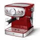 Кофеварка рожковая BQ CM1006 красный-стальной, исп. кофе - молотый, 1,5 л, 850 Вт, 15 Бар.