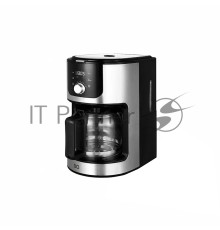 Кофеварка капельная со встроенной кофемолкой BQ CM1010 черный-стальной, исп. кофе - зерновой/молотый, 1.2 л, 1050 Вт.