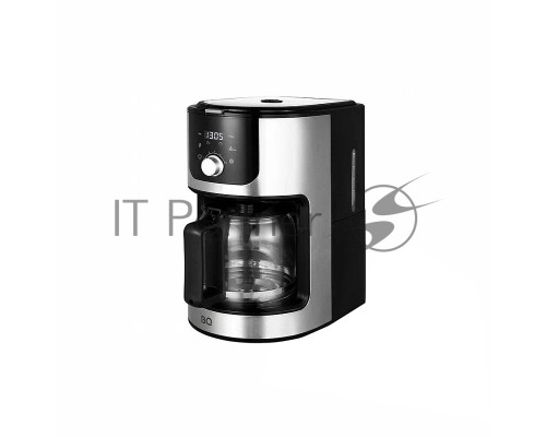 Кофеварка капельная со встроенной кофемолкой BQ CM1010 черный-стальной, исп. кофе - зерновой/молотый, 1.2 л, 1050 Вт.
