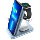 Беспроводное зарядное устройство CANYON WS-304, Foldable  3in1 Wireless charger, with touch button for Running water light, Input 9V/2A,  12V/1.5AOutput 15W/10W/7.5W/5W, Type c to USB-A cable length 1.2m, with QC18W EU plug,132.51*75*28.58mm, 0.168Kg,Blu