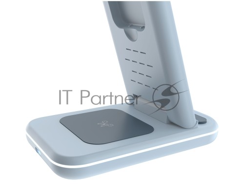 Беспроводное зарядное устройство CANYON WS-304, Foldable  3in1 Wireless charger, with touch button for Running water light, Input 9V/2A,  12V/1.5AOutput 15W/10W/7.5W/5W, Type c to USB-A cable length 1.2m, with QC18W EU plug,132.51*75*28.58mm, 0.168Kg,Blu