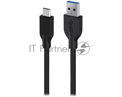 Кабель Genius ACC-A2CC-3A. Выход: (USB-A -> USB-C). USB 3.0, плетеный нейлон, 150 см. Цвет: черный