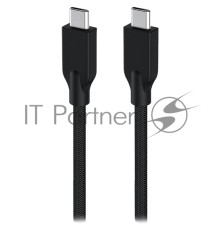 Кабель Genius ACC-C2CC-3A. Выход: USB-C -> USB-C. USB 3.0, плетеный нейлон, 100 см. Цвет: черный