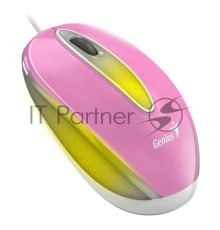 Мышь проводная Genius DX-Mini розовый, 1000 dpi, USB, кнопки - 3