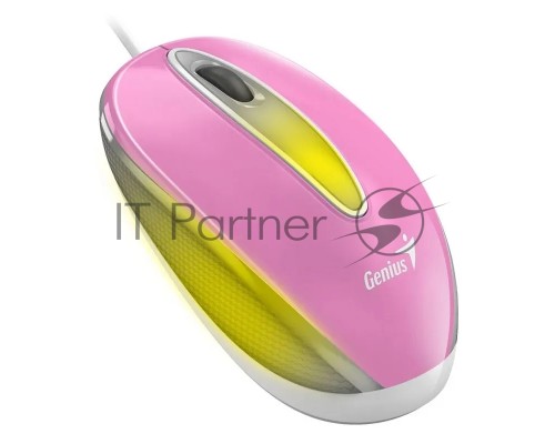 Мышь проводная Genius DX-Mini розовый, 1000 dpi, USB, кнопки - 3