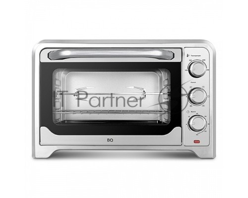 Мини-печь BQ EO1002B Steel-Black. Мощность 1600 Вт, Объем 30 л, Конвекция, 5 режимов работы, Таймер до 60 мин