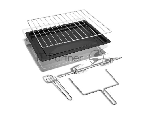 Мини-печь BQ EO1002B Steel-Black. Мощность 1600 Вт, Объем 30 л, Конвекция, 5 режимов работы, Таймер до 60 мин