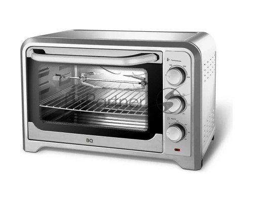 Мини-печь BQ EO1002B Steel-Black. Мощность 1600 Вт, Объем 30 л, Конвекция, 5 режимов работы, Таймер до 60 мин