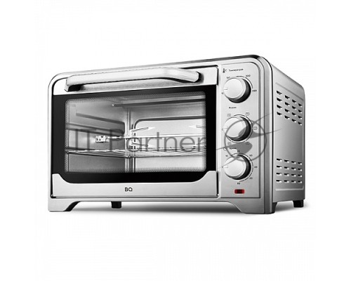 Мини-печь BQ EO2001W Steel-Black. Мощность 2000 Вт, Объем 45 л, Конвекция, 5 режимов работы, Таймер до 60 мин