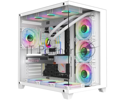 Компьютерный корпус 1STPLAYER MEGAVIEW MV8-TP White / ATX / MV8-TP-WH