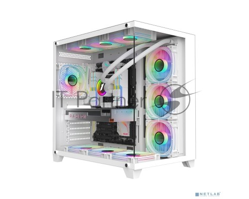 Компьютерный корпус 1STPLAYER MEGAVIEW MV8-TP White / ATX / MV8-TP-WH