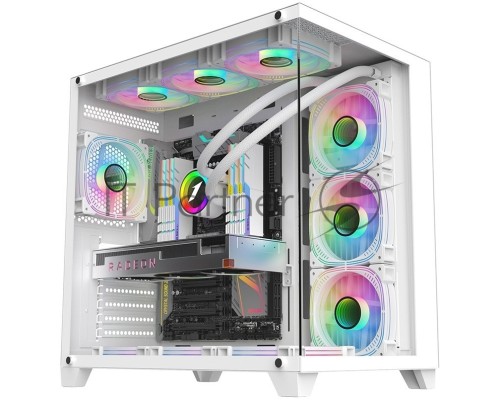 Компьютерный корпус 1STPLAYER MEGAVIEW MV8-TP White / ATX / MV8-TP-WH