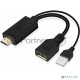 Адаптер KS-is KS-501 HDMI M + USB Type A M на DisplayPort F